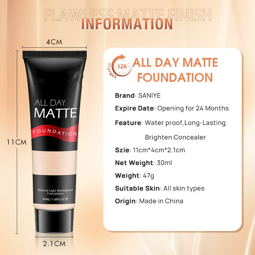 30ML Compact Liquid Foundation Long-lasting Moisturizing And Oil Controlling Smear-proof Makeup Foundation