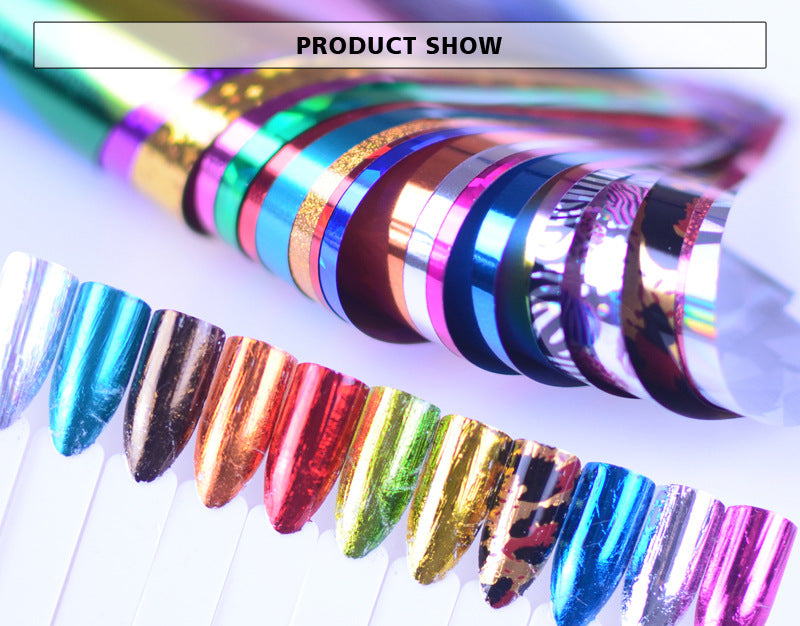 24 Sheets Nail Art Foils Laser Shinning Mixed Beauty Transfer Tips Sticker Craft DIY Universe Decorations