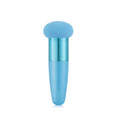 1 pinceau à maquillage en forme de champignon, éponge à poudre avec manche pour fond de teint, poudre et blush, bleu