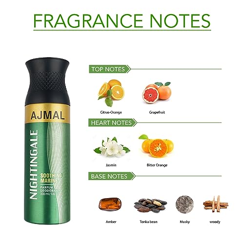 AJMAL Nightingale & Distraction & Magnetize & Persuade Deodorant Spray Combo Pack Of 4 Deodorant 200Ml Each (Total 800Ml) For Men & Women (Nigth_Dist_Magn_Pers_Deo)