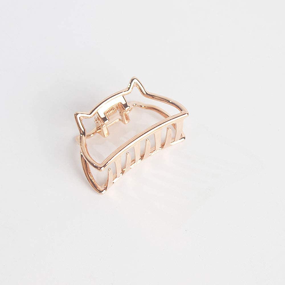 ANNACREATIONS 4 Pcs Korean Style Metal Hair Claw Clips Hair Catch Barrette Jaw Clamp for Women Half Bun Hairpins for Thick Hair