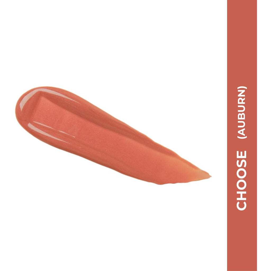 Gloss à lèvres Akara Hi-dra Shine pour femmes | Hydratant et ultra-brillant | Texture légère | Non collant | Enrichi en vitamine E, huile de ricin et protection solaire | Teinte au choix (Auburn) - 5 ml