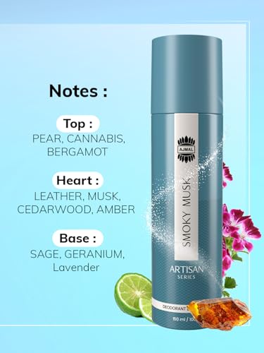 Ajmal ARTISAN - SMOKY MUSK DEODORANT PERFUME 150ML LONGLASTING SPRAY GIFT FOR MEN AND WOMEN ONLINE EXCLUSIVE
