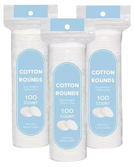 100 Pieces Cotton Pads for Face - Soft Natural Round Makeup Remover, Facial Cleansing, Baby Care, Lotion and Cream Applying (Packing May Vary)