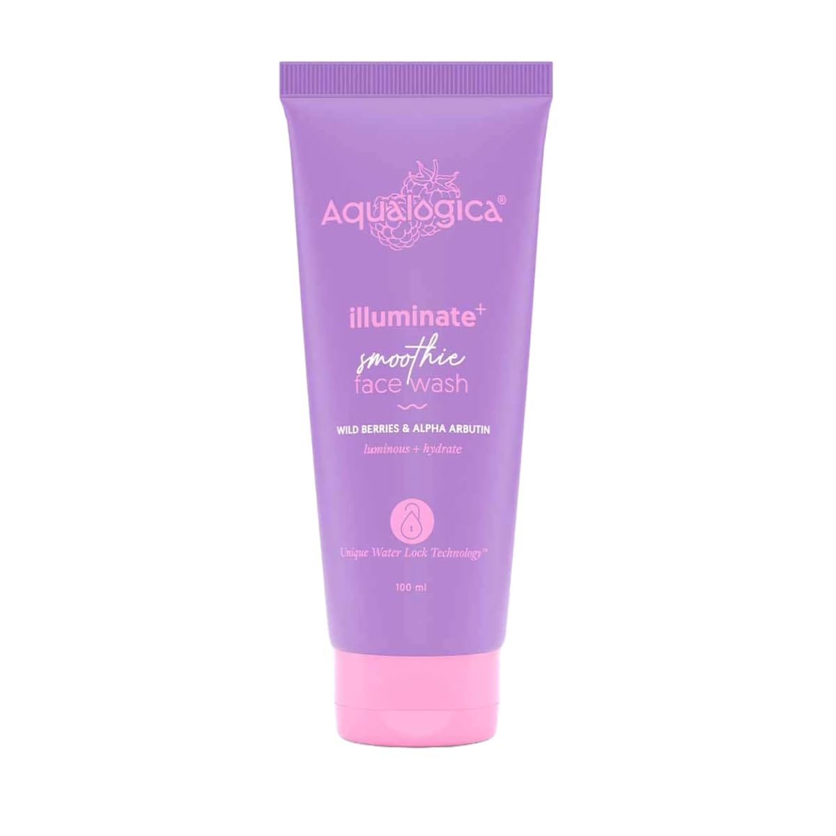 Aqualogica illuminate+ Smoothie Face Wash with Wild Berries & Alpha Arbutin for Gently Exfoliates & Hydrates Skin | For Glowing, Combination & Dry Skin -100ml