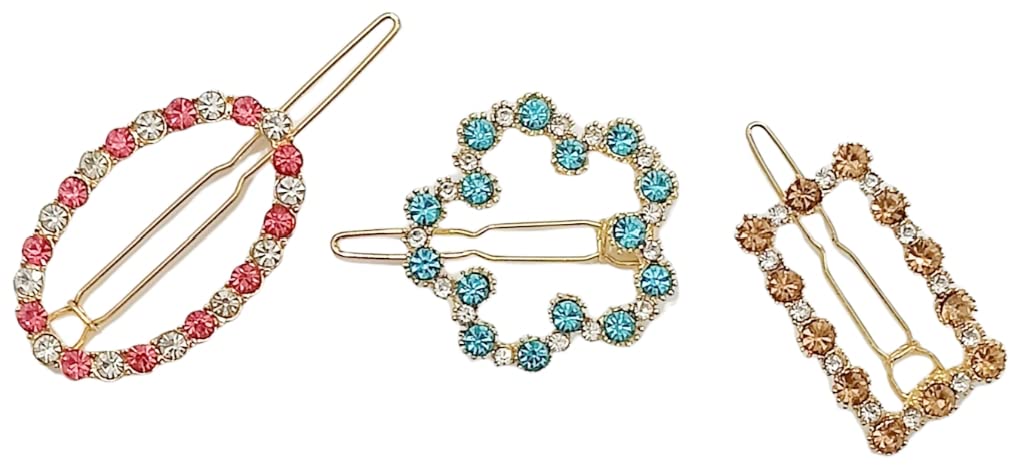 ANNACREATIONS 6 Pcs Rhinestone Hair Lock Pin Crystal Letter Hair Clip Hair Accessories for Girls and Women