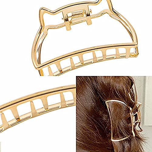ANNACREATIONS 4 Pcs Korean Style Metal Hair Claw Clips Hair Catch Barrette Jaw Clamp for Women Half Bun Hairpins for Thick Hair