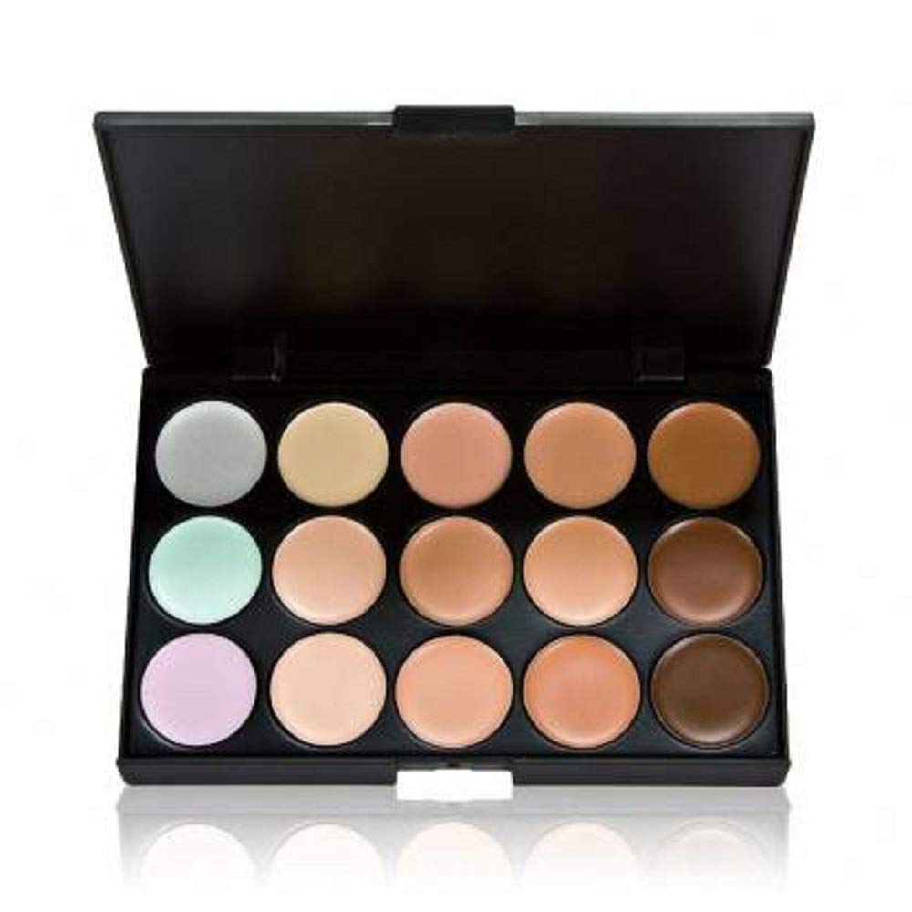 Angelie 15 Colors Contour Face Cream Makeup Concealer Palette + Make up Brush