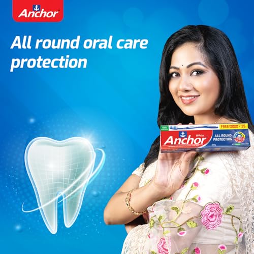Anchor All Round Protection White Toothpaste 900g (450g x 2) | Fluoride & Calcium | Fresh Breath | 100% Vegetarian | Mega Offer Pack