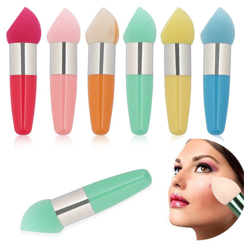 1PCS Mushroom head Makeup Brushes Powder Puff Beauty Cosmetic Sponge With Handle for Foundation Powder blush,A-rose red