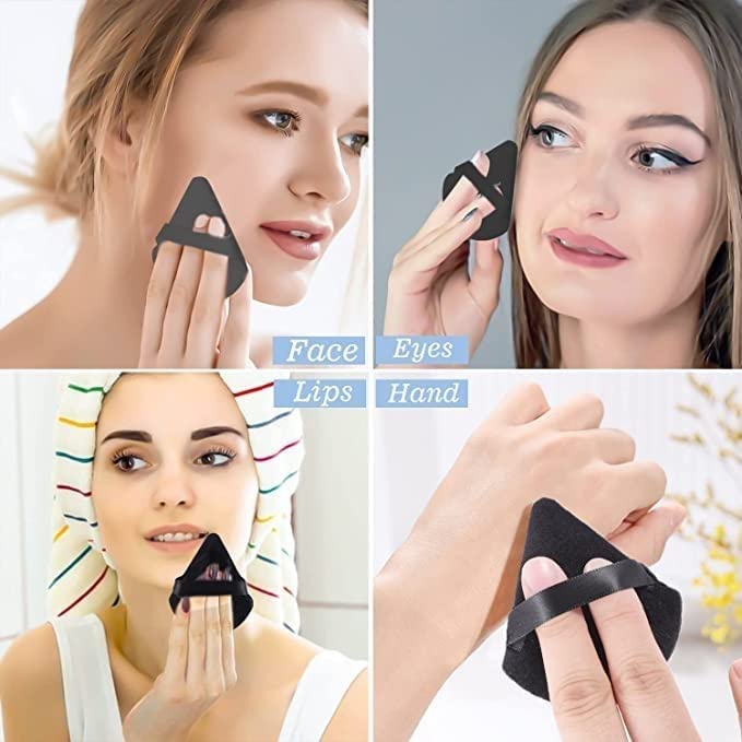 1 Round Foundation Makeup Brush, 2 pieces MakeupSponge Blender (Foundation brush, 2 Pieces Triangle Powder Puffs Face CosmeticPowder Puff Washable Reusable Soft Plush Powder Sponge Makeup Sponge)