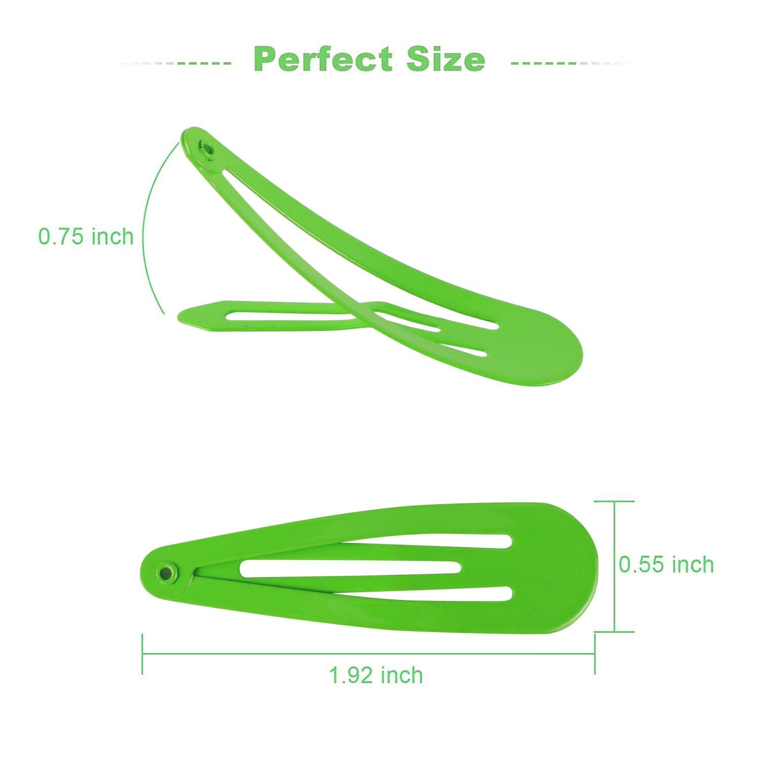 120 Pack Colorful Metal Snap Hair Clips, 2 Inch Barrettes in 40 Assorted Candy Colors, Non-Slip Hair Accessories for Kids Teens Women