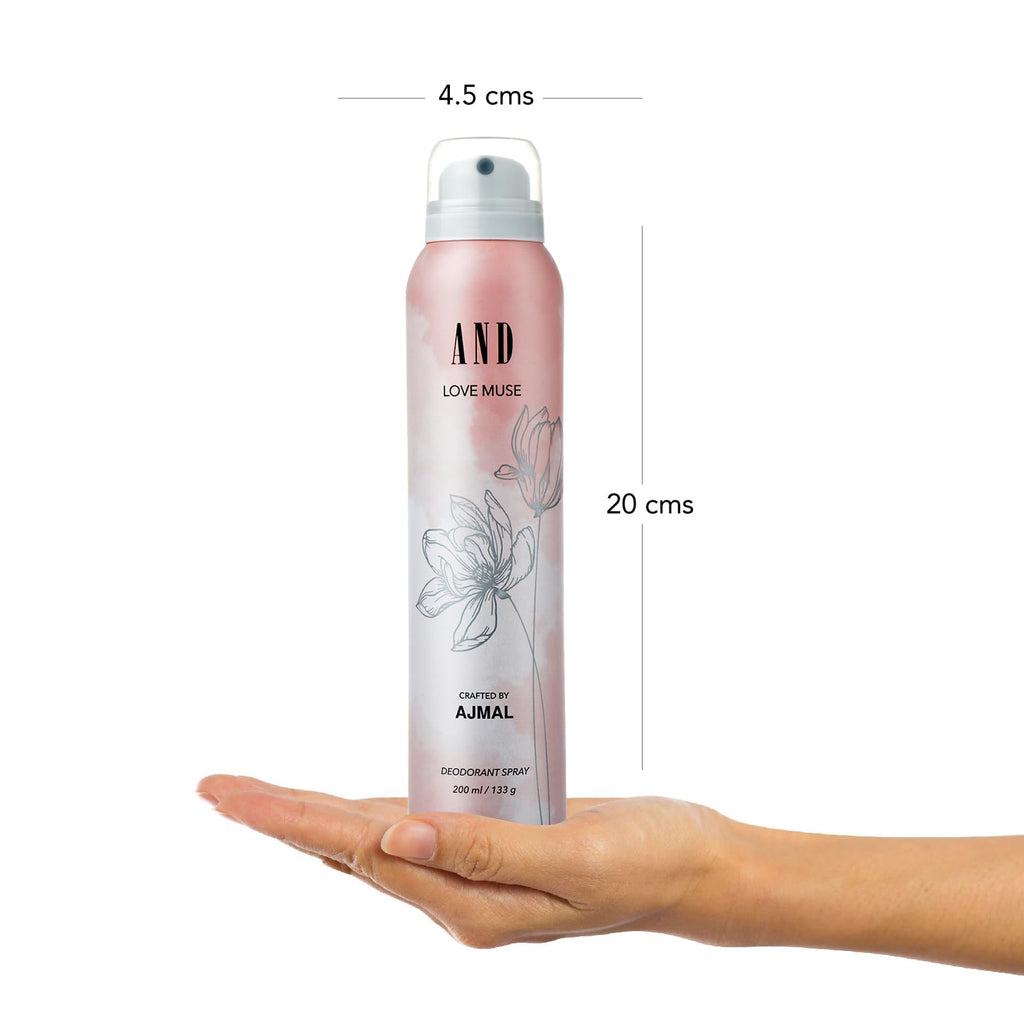 AND Love Muse Deodorant 200ml Body Spray Gift For Women Longlasting Crafted by Ajmal