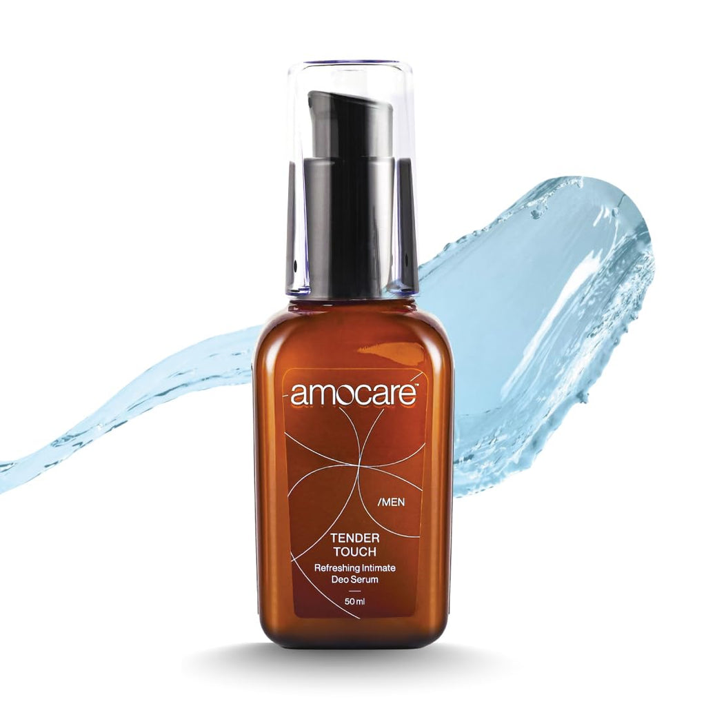 Amocare Liquid Intimate Deo Serum For Men | Prevents Body Odour, And Kills Bacteria | Easy To Apply, Soothes And Exfoliates | For Sensitive And Normal Skin | Aqua Fragrance | Alcohol Free - 50Ml