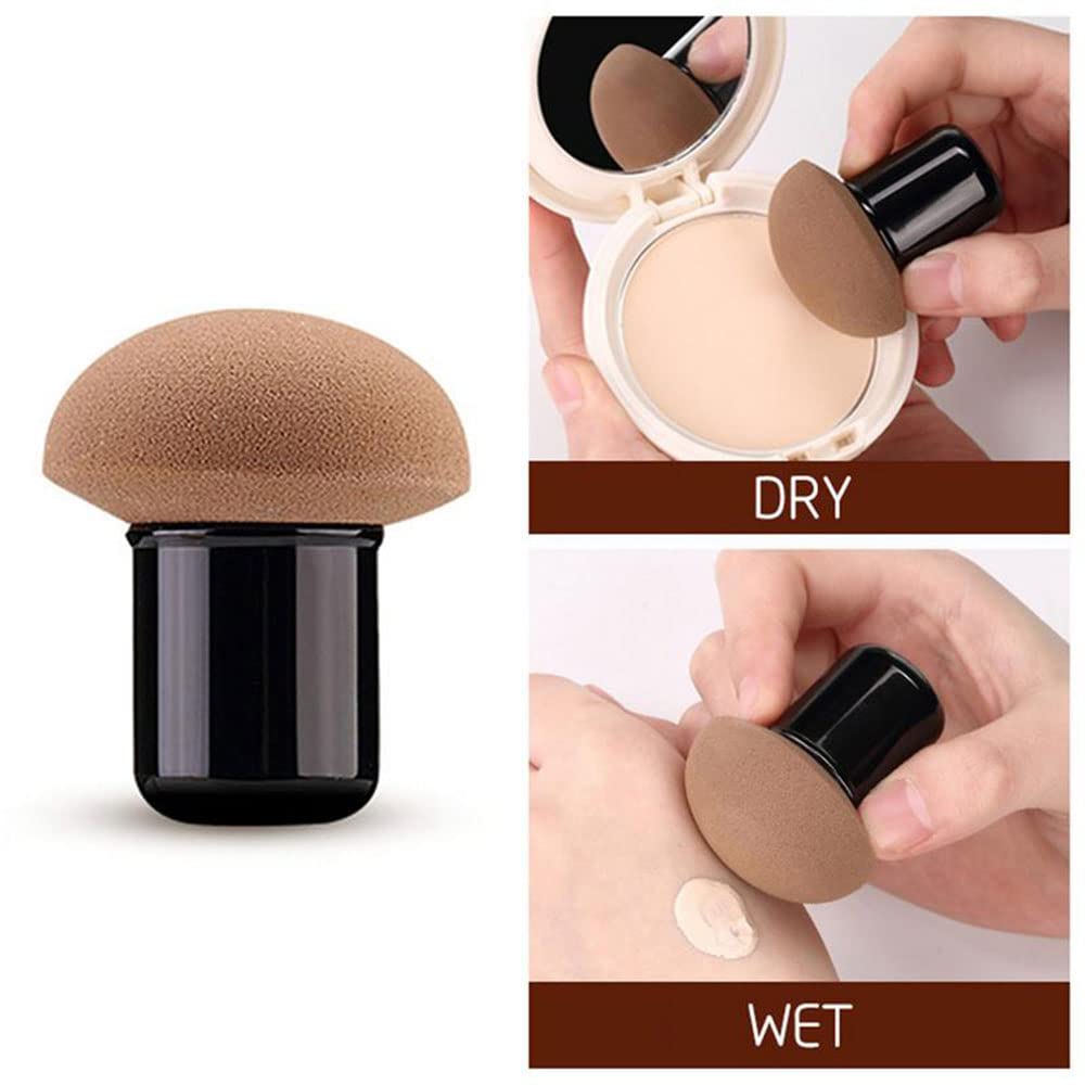 1PCS Mushroom head Makeup Brushes Powder Puff Beauty Cosmetic Sponge With Handle for Foundation Powder blush,B-Rose Red