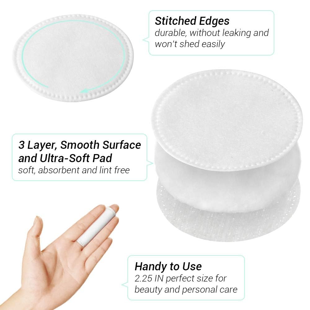 100 Pieces Cotton Pads for Face - Soft Natural Round Makeup Remover, Facial Cleansing, Baby Care, Lotion and Cream Applying (Packing May Vary)