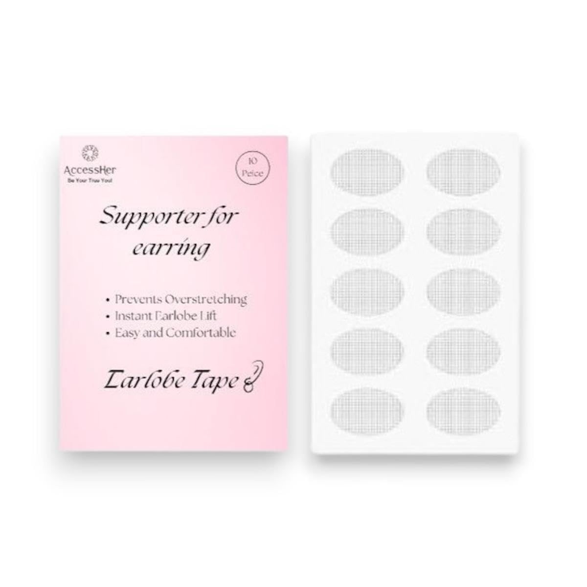Accessher Invisible Ear Lobe Support for Earrings | Earlobe Tapes and Stickers for Earring Supporter for Heavy Earrings Support Patches for Women and Girls