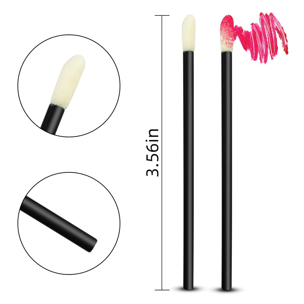 100 Pack Disposable Lip Brushes Lipstick Wands Lip Gloss Applicator Brush Makeup Tool Make Up Applicators Perfect Beauty Cosmetic Kits Mascara Wand Set Lash Spoolies for Eyelash Extensions (Black)