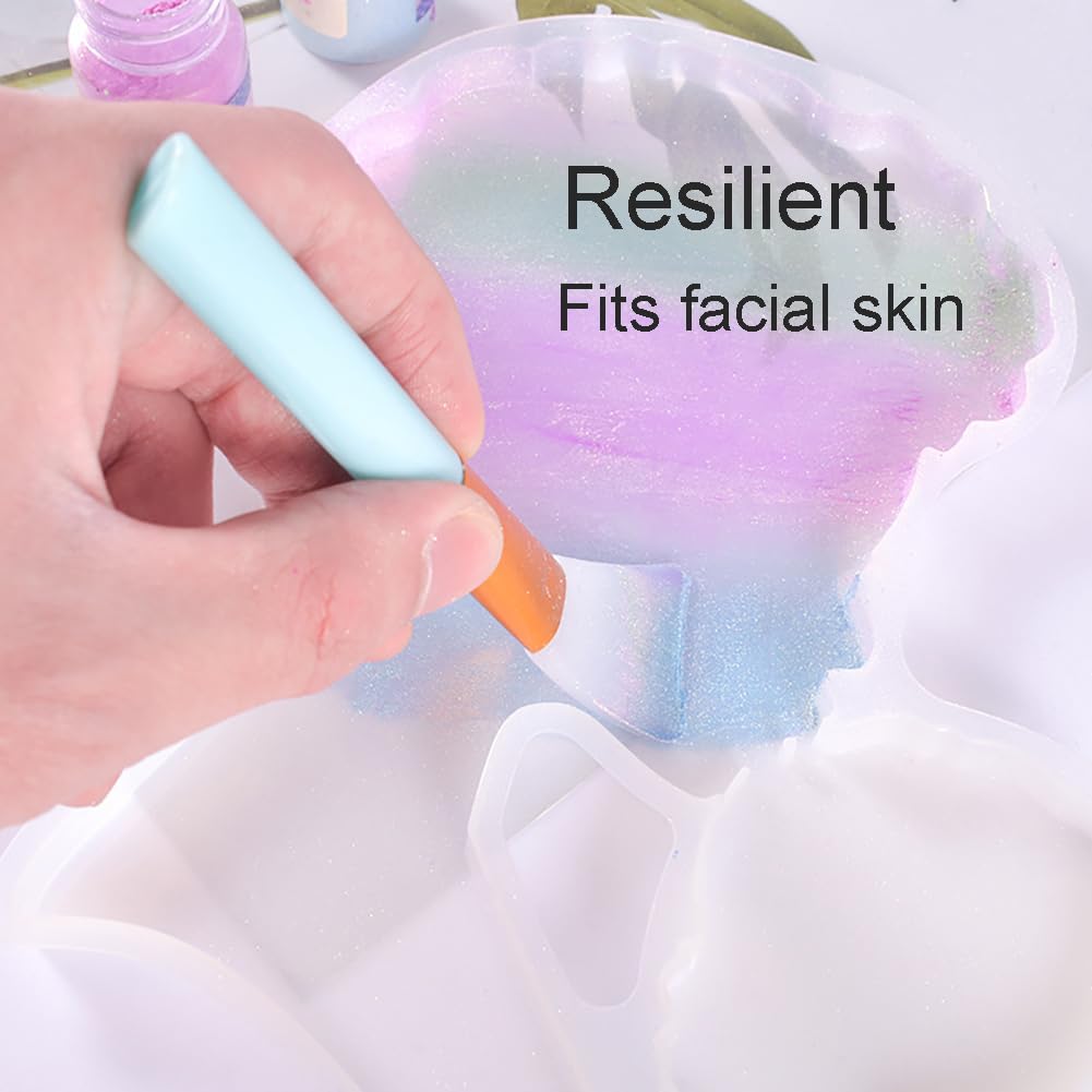 4pcs Silicone Face Mask Applicators Kit, Soft Flexible Hairless Brushes Set for Mud Clay,Charcoal Mixed Mask or Moisturizers,Facial Body Beauty Tool