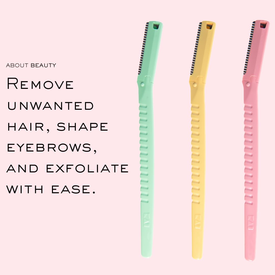 About Beauty Face N Brow - 3 Beauty Groomers for Hair Removal, Ideal for Shaving, Exfoliating, Dermaplaning and Brow Shaping, Japanese Steel Gently Removes Facial Hair