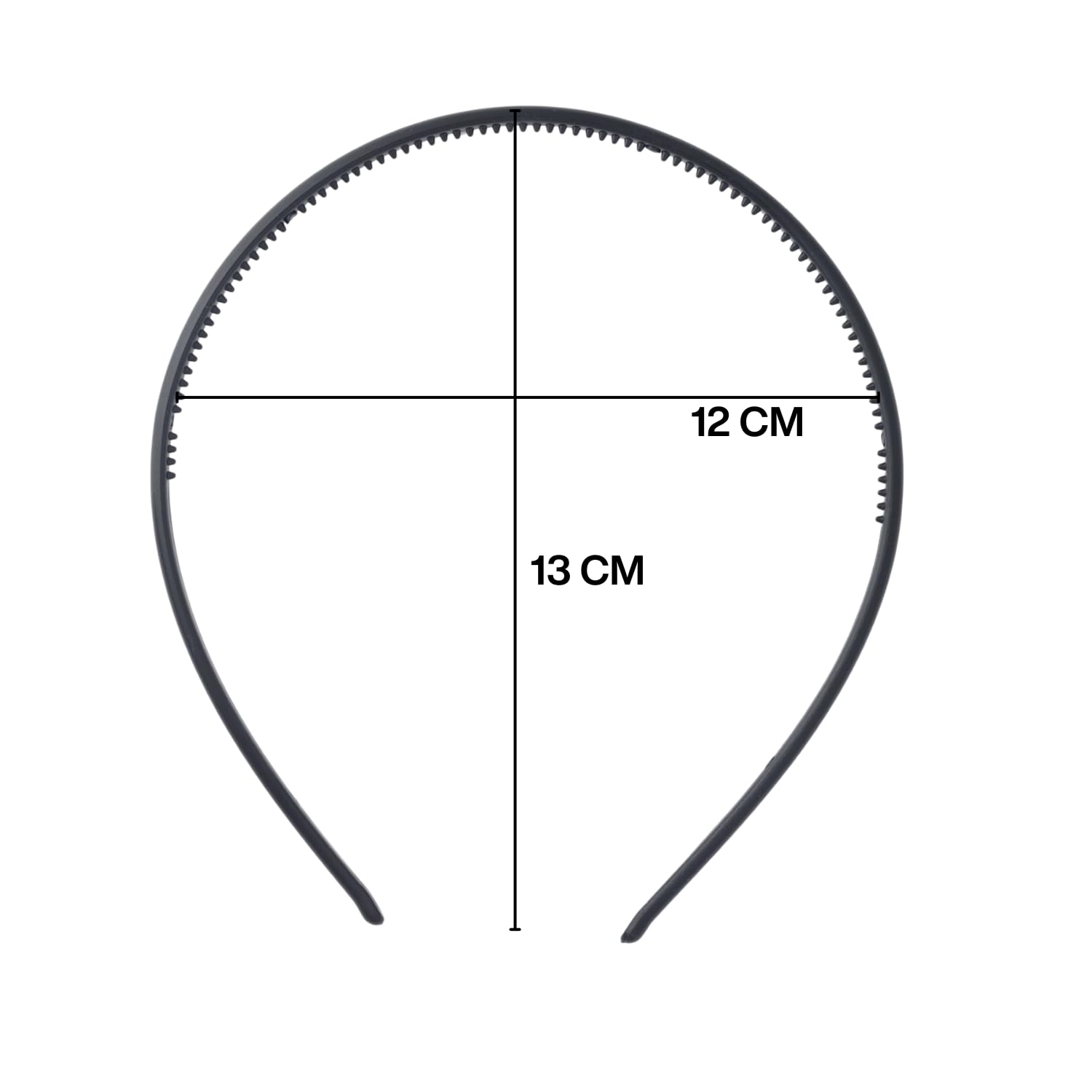 ANNACREATIONS Plastic Headbands with Teeth – Pack of 12 Durable, Lightweight Sports Hair Bands for Women, Girls, Teens & Kids – 0.5cm Non-Slip Hair Accessories (Gloss Finish)