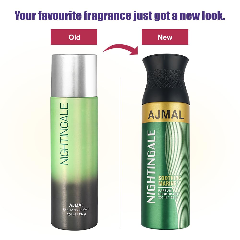 AJMAL Nightingale Deodorant Citrus Fragrance Spray, 200 Ml Casual Wear For Men & Women + 2 Parfume Testres Free