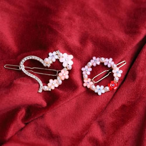 ANNA CREATIONS 4 Pcs Latest Korean Fashion Style Flower Lock Pin Hair Clip Hair Pin Hair Accessories for Women & Girls