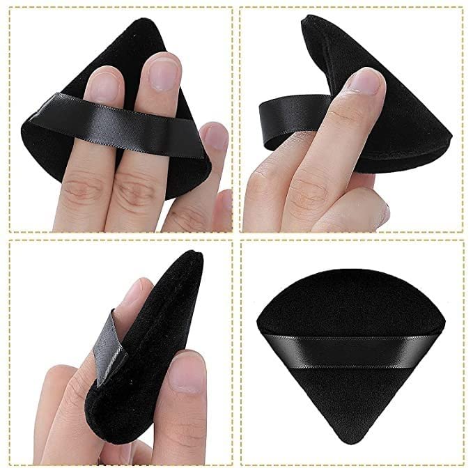 1 Round Foundation Makeup Brush, 2 pieces MakeupSponge Blender (Foundation brush, 2 Pieces Triangle Powder Puffs Face CosmeticPowder Puff Washable Reusable Soft Plush Powder Sponge Makeup Sponge)