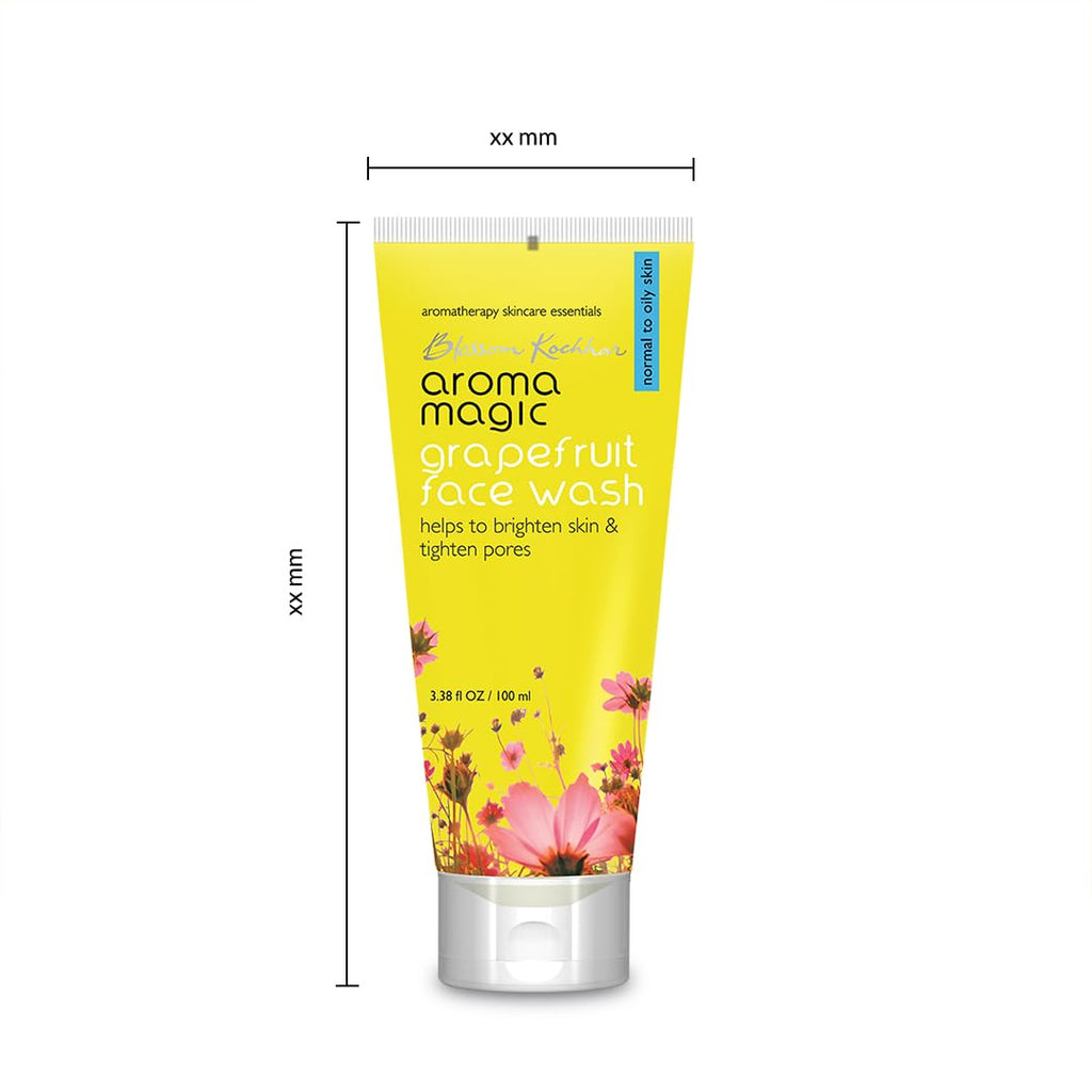 Aroma Magic Grapefruit Face Wash for Brightening & Pore tightening | with Lemon & Aloevera Extracts | Normal to Oily Skin | 100 ml | (Pack of 2)