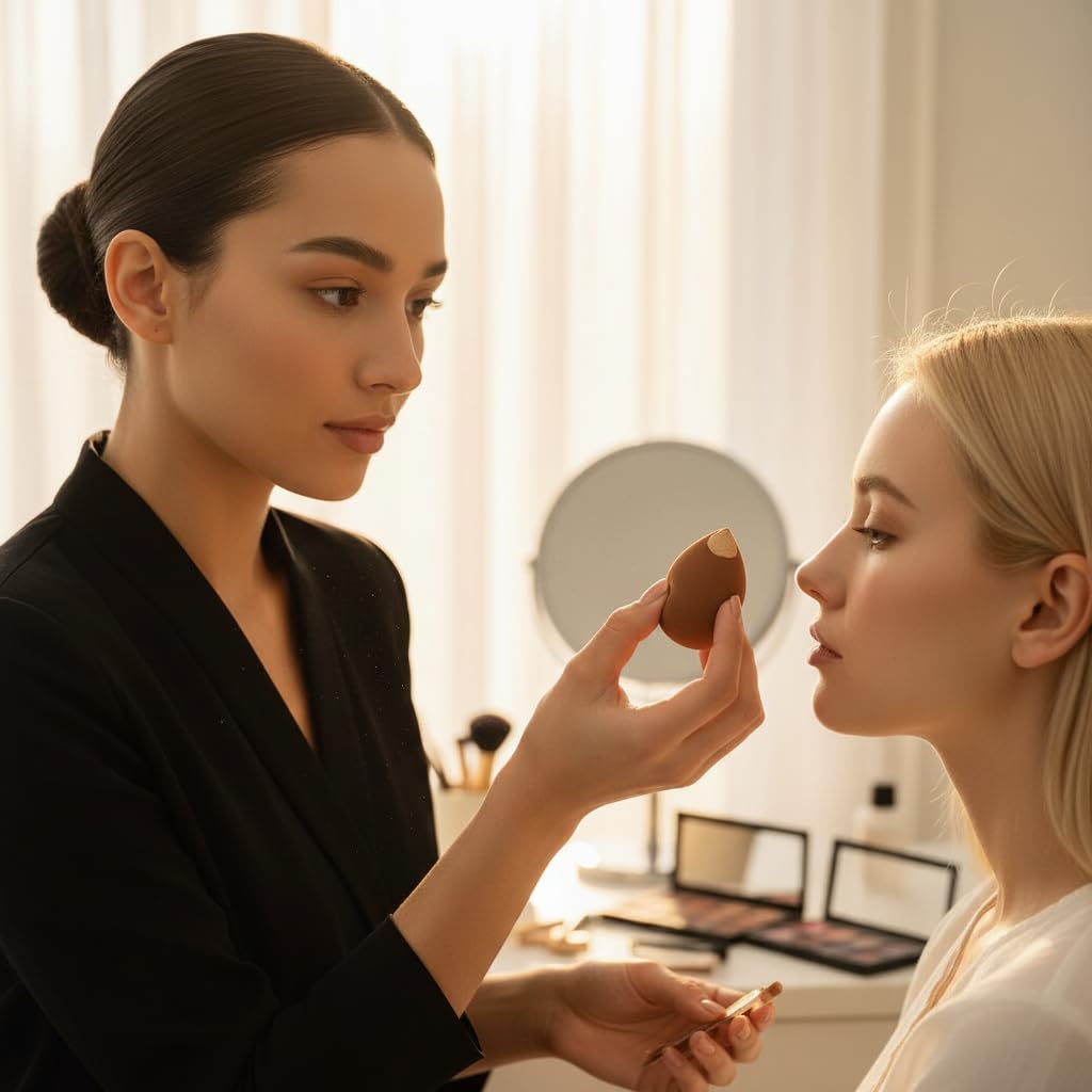 6 Pcs Mini Makeup Sponge, Multi Colored Makeup Sponge, Small Beauty Sponge Set for Foundation, Powder, Concealer Highlight, Eye Shadow Soft Facial Makeup Tools for Women (Brown)