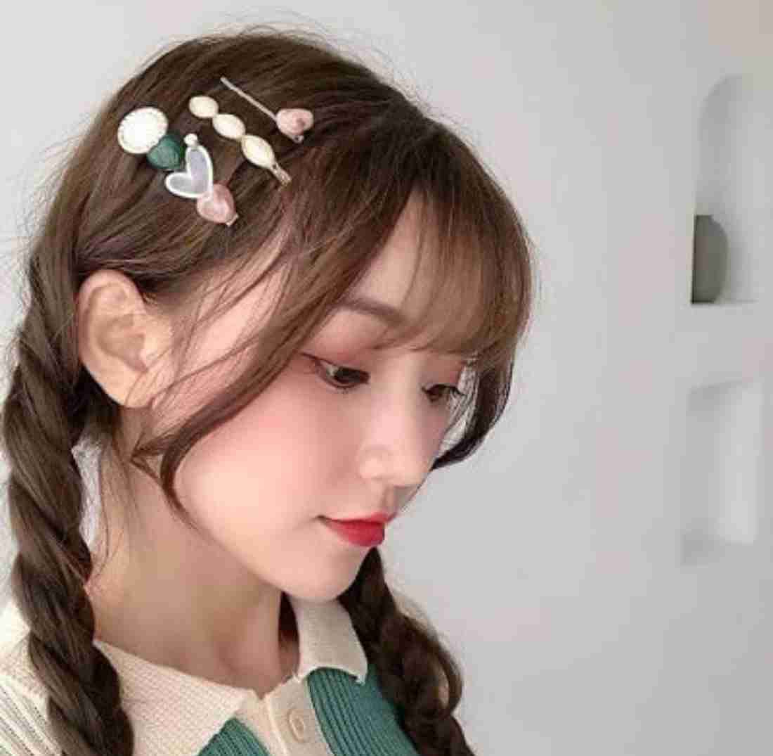 ANNACREATIONS 12 Pcs Korean Style Pearl Metal Hair clips, Rhinestones Plastic Pearl Barrettes Flower Lock Pin Hair Accessories for Women and Girls