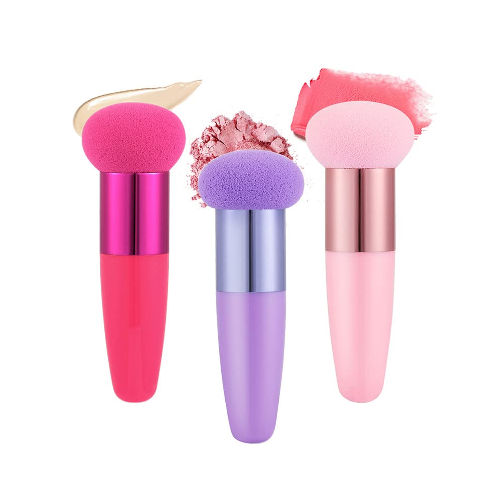 1PCS Mushroom head Makeup Brushes Powder Puff Beauty Cosmetic Sponge With Handle for Foundation Powder blush,green