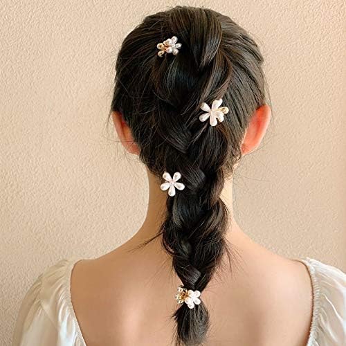 ANNACREATIONS 10 Pcs Korean Style Gold Metal Pearl Geometric Stone Lock Hair Pins Hair Clip Hair Accessories Jewellery for Women and Girls