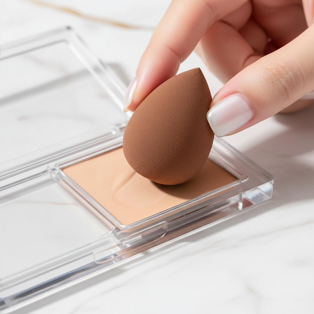 6 Pcs Mini Makeup Sponge, Multi Colored Makeup Sponge, Small Beauty Sponge Set for Foundation, Powder, Concealer Highlight, Eye Shadow Soft Facial Makeup Tools for Women (Brown)