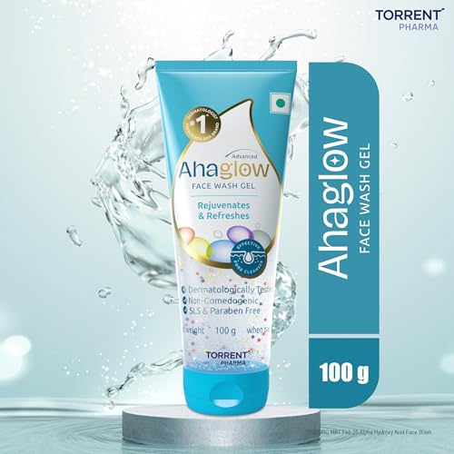 Ahaglow Advanced Face Wash Gel, Daily Gentle Cleansing Formula For Normal And Oily Skin, 100 G
