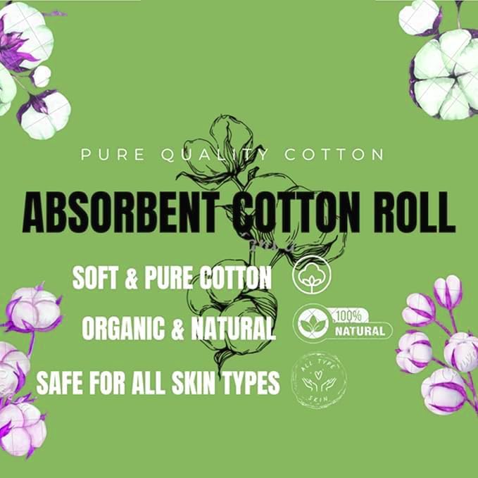 Absorbent Pure Cotton Roll for Baby care | Cometic & Skincare Use | Soft Cotton for cleaning Wound's | Art & Craft's | Medical Use (400 gm) Pack of 1