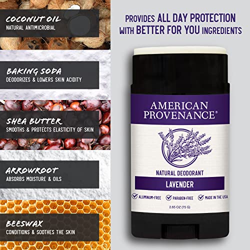 American Provenance Natural Deodorant, Lavender, 2.75 oz/75 gr