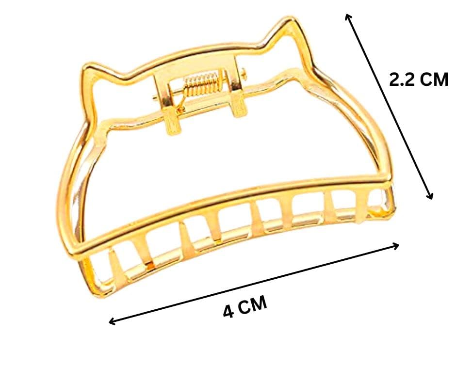 ANNACREATIONS 4 Pcs Korean Style Metal Hair Claw Clips Hair Catch Barrette Jaw Clamp for Women Half Bun Hairpins for Thick Hair