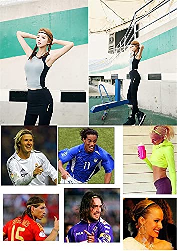 4 Pieces Wide Non-Slip Elastic Sports Headbands - Athletic Skinny Hair Headband for Women, Men, Boys, Girls - Silicone Grip Hairband Mini Stylish Sweat Band - Stays in Place & Great for Working Out