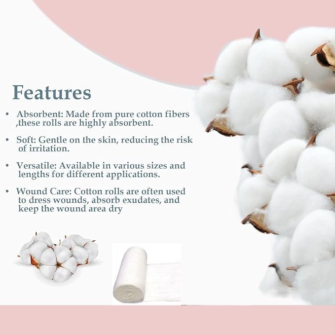 Absorbent Pure Cotton Roll for Baby care | Cometic & Skincare Use | Soft Cotton for cleaning Wound's | Art & Craft's | Medical Use (400 gm) Pack of 1