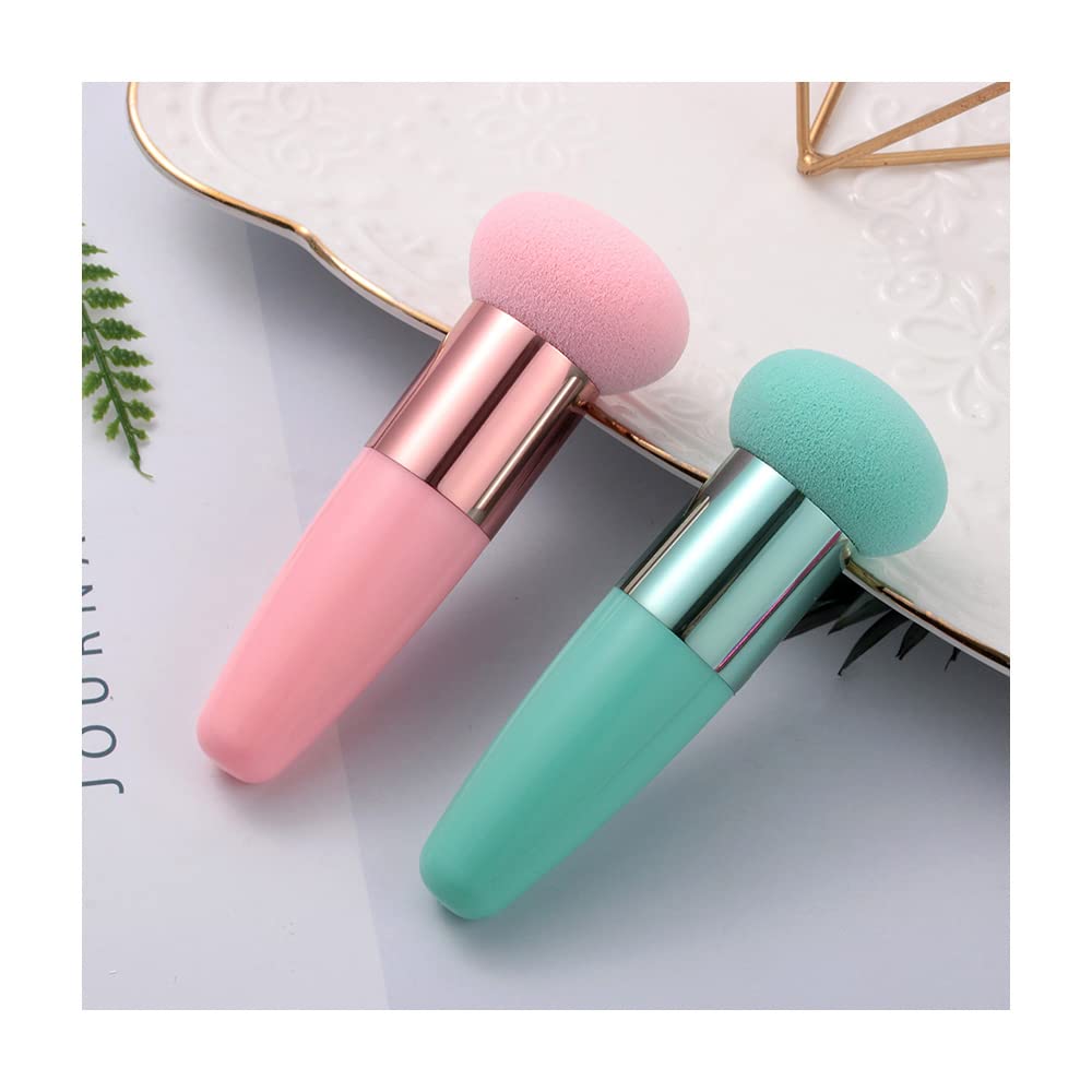 1PCS Mushroom head Makeup Brushes Powder Puff Beauty Cosmetic Sponge With Handle for Foundation Powder blush,green