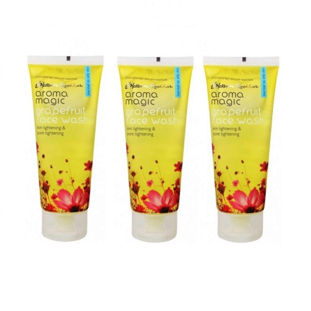 Aroma Magic Grapefruit Face Wash for Brightening & Pore tightening | with Lemon & Aloevera Extracts | Normal to Oily Skin | 100 ml | Pack of 3
