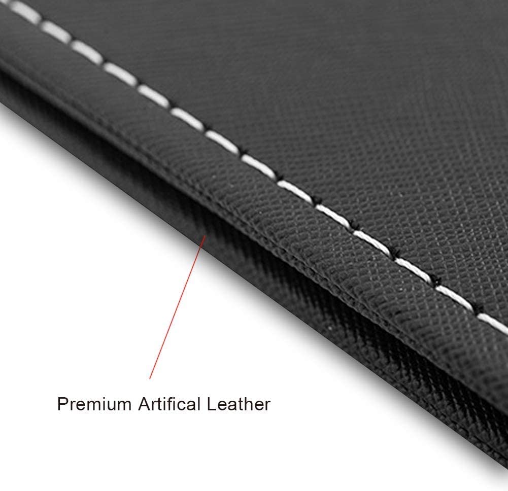 Agabani Folding Round Compact Mirror - PU Leather Vanity with Stand for Desk, Camping, Travel - Personal Tabletop HandMirror - Princess Square Makeup