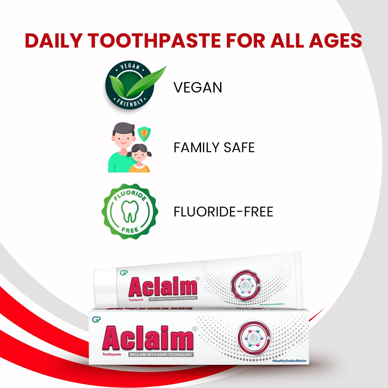 Aclaim Toothpaste for Remineralisation | Protect Teeth Enamel | Prevent Tooth Decay | Repair Enamel | Gum Care | Teeth Whitening | Fluoride-free Tooth paste for Complete Oral Care (Pack of 1) 70g each