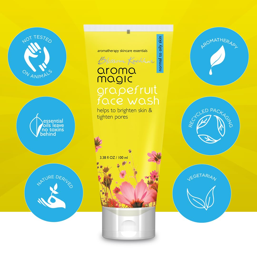 Aroma Magic Grapefruit Face Wash for Brightening & Pore tightening | For Oily Skin | 100 ml | Pack of 1
