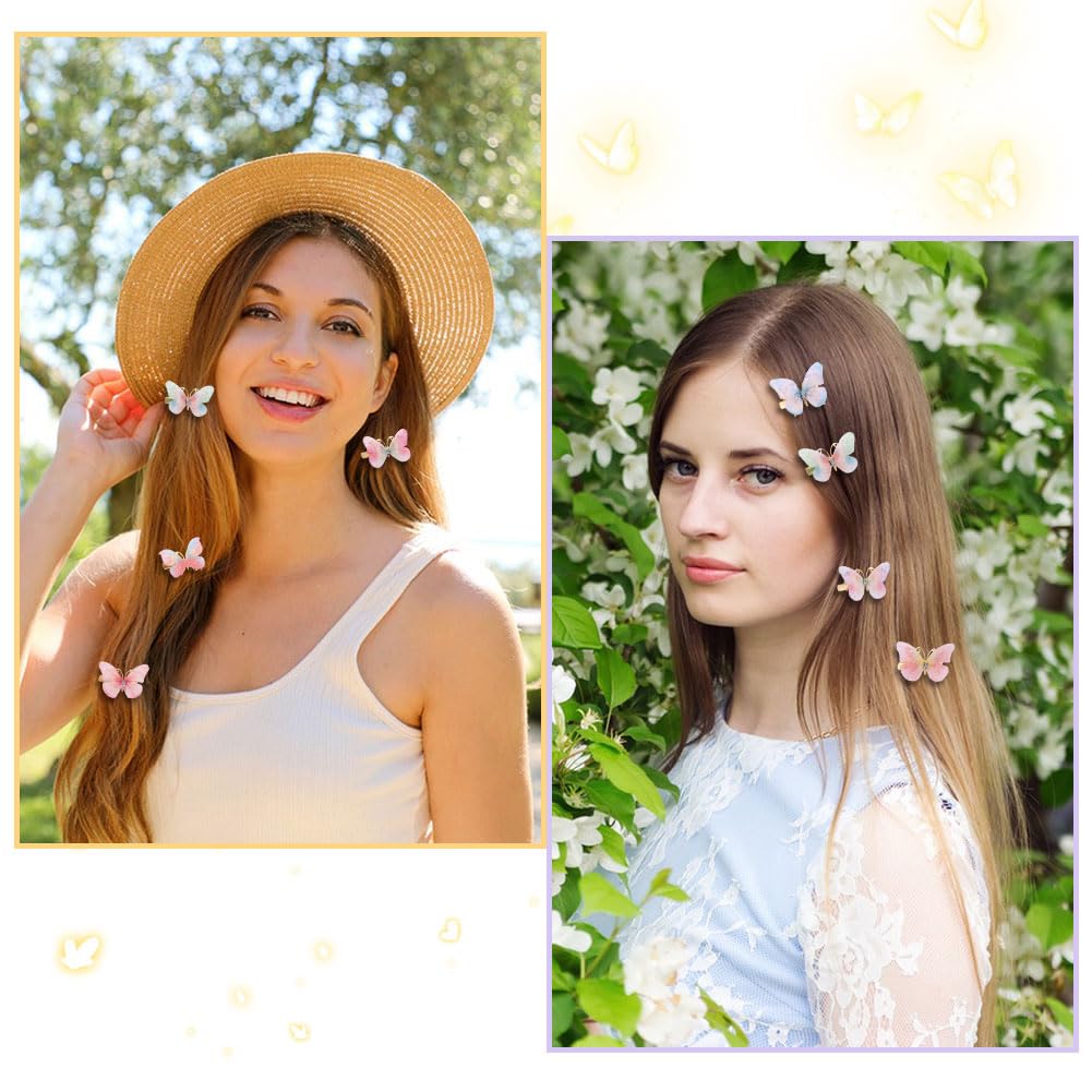 18Pcs Rhinestone Butterfly Hair Clips for Teens Women, Y2K Glitter Hair Jaw Clips, Cute Headwear Gifts for Wedding and Back to School