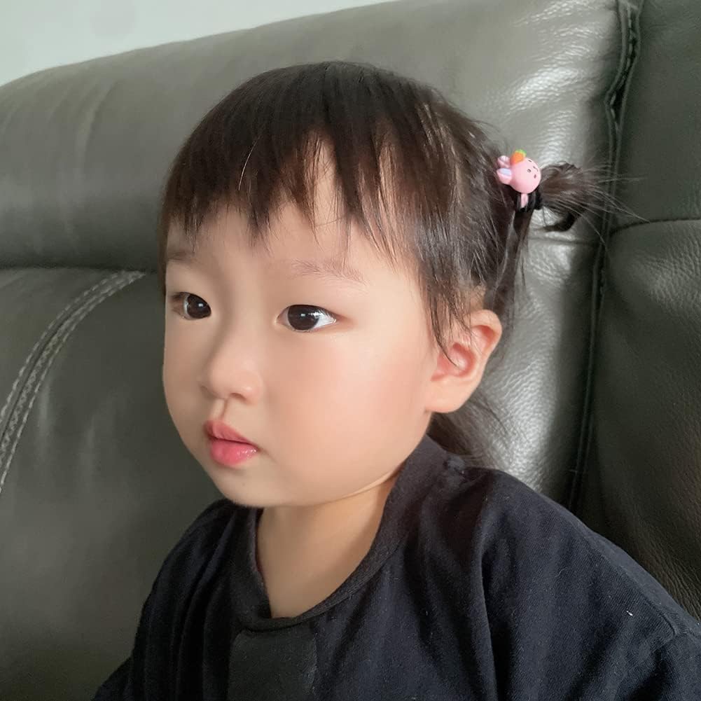 30 PCS Children Cute Candy Cartoon Fresh Fruit Elastic Hair Bands Baby Girls Lovely Rubber Bands Kids Hair Accessories (Animal and Fruit)