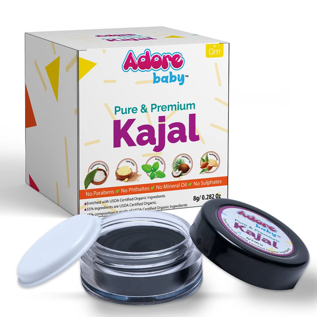 Adore Baby Pure & Premium Kajal - Enriched with USDA Certified Organic Ingredients (Pack of 1)