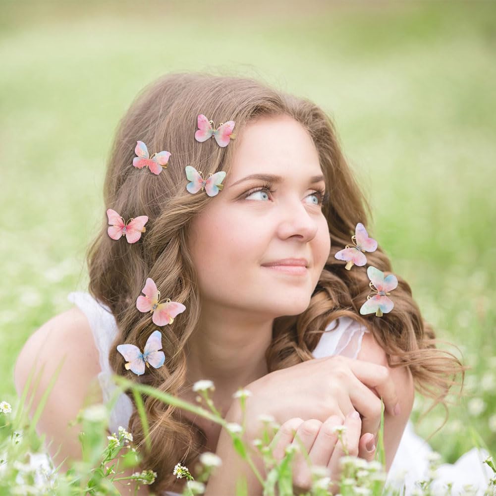 18Pcs Rhinestone Butterfly Hair Clips for Teens Women, Y2K Glitter Hair Jaw Clips, Cute Headwear Gifts for Wedding and Back to School