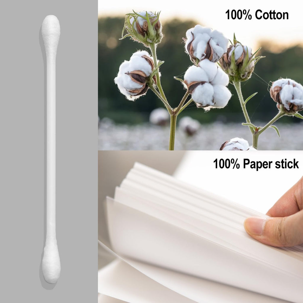 2ools Cotton Buds, Gentle Cotton Swabs for Personal Hygiene and Beauty - 200 Sticks (400 Swabs)